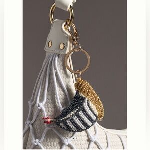 Anthropologie Purse Bag Charm Beaded Keychain Sailboat Under The Sea NEW